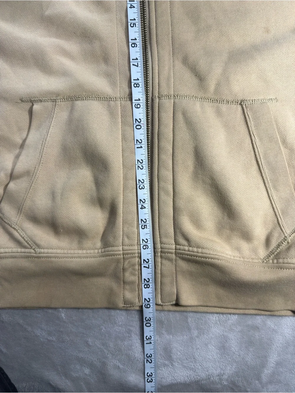 Vintage Polo Ralph Lauren Beige Full Zip Hoodie Men's Sz XL Waffle Lined